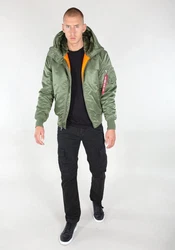 Alpha Industries Bomberjacke MA-1 Hooded Dunkelgrün/Grün