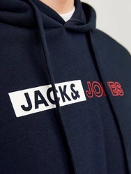 Jack & Jones Sweatshirt JJECORP LOGO SWEAT HOOD PLAY NOOS marine/rot/weiß