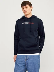 Jack & Jones Sweatshirt JJECORP LOGO SWEAT HOOD PLAY NOOS marine/rot/weiß
