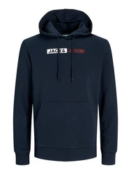 Jack & Jones Sweatshirt JJECORP LOGO SWEAT HOOD PLAY NOOS marine/rot/weiß