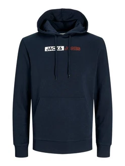 Jack & Jones Sweatshirt JJECORP LOGO SWEAT HOOD PLAY NOOS marine/rot/weiß