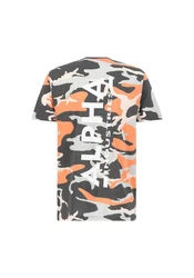 Alpha Industries T-Shirt Backprint T Camo Dunkelgrün/Orange/Rot/Mischfarben