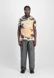 Alpha Industries T-Shirt Backprint T Camo Dunkelgrün/Orange/Rot/Mischfarben