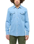 MUSTANG Langarmhemd Style Duver Jeansoptik Hellblau/Blau