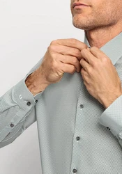 OLYMP Businesshemd No. Six super slim Grau/Grün/Hellgrün