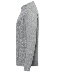 Allthemen Cardigan Herren Strickjacke mit Reißverschluss Grau/Hellgrau/Dunkelgrau