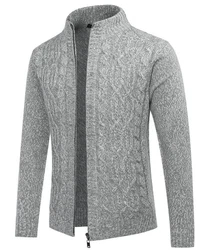 Allthemen Cardigan Herren Strickjacke mit Reißverschluss Grau/Hellgrau/Dunkelgrau