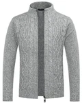 Allthemen Cardigan Herren Strickjacke mit Reißverschluss Grau/Hellgrau/Dunkelgrau
