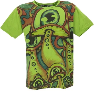Guru-Shop T-Shirt Mirror T-Shirt Mushroom/grün Guru-Shop T-Shirt Mirror T-Shirt Mushroom/grün