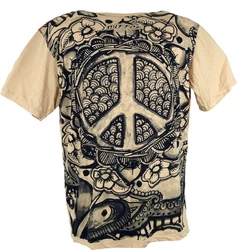 Guru-Shop T-Shirt Mirror T-Shirt beige