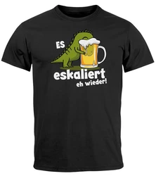 MoonWorks Print-Shirt Herren T-Shirt T-Rex Dino Grau/Grün/Rot/Dunkelgrün