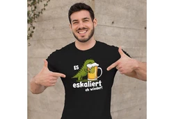 MoonWorks Print-Shirt Herren T-Shirt T-Rex Dino Grau/Grün/Rot/Dunkelgrün