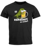 MoonWorks Print-Shirt Herren T-Shirt T-Rex Dino Grau/Grün/Rot/Dunkelgrün