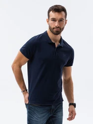 OMBRE Poloshirt Herren Pique Strick Dunkelblau/Mischfarben/Grün/Blau