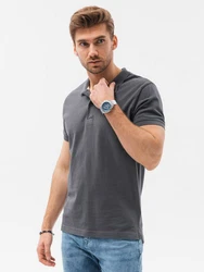 OMBRE Poloshirt Herren Pique Strick Beige/Braun