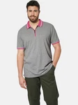 Charles Colby Poloshirt EARL PAT Hellgrau/Grau/Rot/Dunkelrot