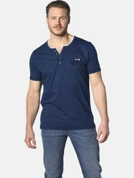 Jan Vanderstorm T-Shirt HAFTOR Dunkelblau/Blau