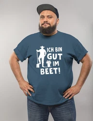 MoonWorks Print-Shirt Herren T-Shirt Ich bin gut im Beet Wortspiel Fun-Shirt Party Urlaub Fliederfarben/Hellblau/Blau/Grau
