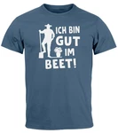 MoonWorks Print-Shirt Herren T-Shirt Ich bin gut im Beet Wortspiel Fun-Shirt Party Urlaub Fliederfarben/Hellblau/Blau/Grau