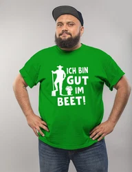 MoonWorks Print-Shirt Herren T-Shirt Ich bin gut im Beet Wortspiel Fun-Shirt Party Urlaub Grün/Neonfarben/Dunkelgrün
