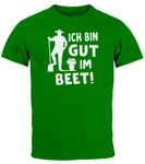 MoonWorks Print-Shirt Herren T-Shirt Ich bin gut im Beet Wortspiel Fun-Shirt Party Urlaub Grün/Neonfarben/Dunkelgrün