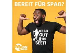 MoonWorks Print-Shirt Herren T-Shirt Ich bin gut im Beet Wortspiel Fun-Shirt Party Urlaub Schwarz/Hellgrün/Silber/Dunkelgrau/Braun