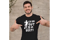 MoonWorks Print-Shirt Herren T-Shirt Ich bin gut im Beet Wortspiel Fun-Shirt Party Urlaub Schwarz/Hellgrün/Silber/Dunkelgrau/Braun