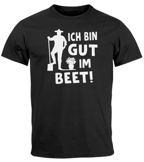 MoonWorks Print-Shirt Herren T-Shirt Ich bin gut im Beet Wortspiel Fun-Shirt Party Urlaub Schwarz/Hellgrün/Silber/Dunkelgrau/Braun