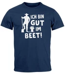 MoonWorks Print-Shirt Herren T-Shirt Ich bin gut im Beet Wortspiel Fun-Shirt Party Urlaub Dunkelblau/Fliederfarben/Hellblau/Blau