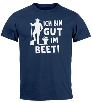MoonWorks Print-Shirt Herren T-Shirt Ich bin gut im Beet Wortspiel Fun-Shirt Party Urlaub Dunkelblau/Fliederfarben/Hellblau/Blau MoonWorks Print-Shirt Herren T-Shirt Ich bin gut im Beet Wortspiel Fun-Shirt Party Urlaub Dunkelblau/Fliederfarben/Hellblau/Blau