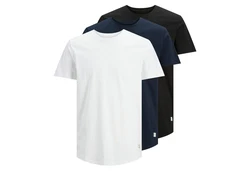 JACK & JONES T-Shirt JJENoa Dunkelblau/Weiß/Schwarz