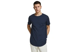 JACK & JONES T-Shirt JJENoa Dunkelblau/Weiß/Schwarz