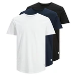 JACK & JONES T-Shirt JJENoa Dunkelblau/Weiß/Schwarz