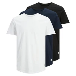 JACK & JONES T-Shirt JJENoa Dunkelblau/Weiß/Schwarz