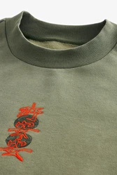 Next Sweatshirt Grafik-Sweatshirt mit Rundhalsausschnitt Dunkelgrün/Grün