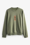 Next Sweatshirt Grafik-Sweatshirt mit Rundhalsausschnitt Dunkelgrün/Grün