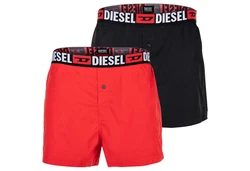 Diesel Herren Web-Boxershorts UMBX-STARKTWOPACK Schwarz/Rot