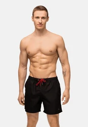 DANISH ENDURANCE Badehose Swim Shorts Herren Schwarz/Rot/Dunkelrot
