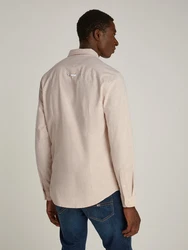 Tommy Jeans Hemd TJM Slim Stretch Oxford Shirt mit Flaglabel auf der Brust Khaki/Beige/Braun/Orange