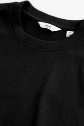 Next T-Shirt aus schwerem Stoff Schwarz