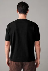 Next T-Shirt aus schwerem Stoff Schwarz