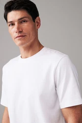 Next T-Shirt aus schwerem Stoff Weiß/Creme