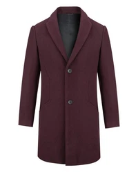 Allthemen Wintermantel mit Reverskragen Herren Dunkelrot/Bordeaux/Lila/Rot