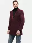 Allthemen Wintermantel mit Reverskragen Herren Dunkelrot/Bordeaux/Lila/Rot