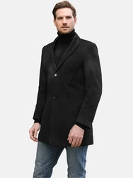 Allthemen Wintermantel mit Reverskragen Herren Schwarz/Dunkelgrau/Dunkelgrün