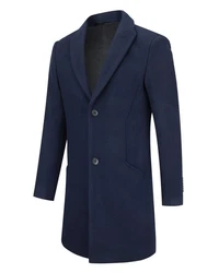 Allthemen Wintermantel mit Reverskragen Herren Dunkelblau/Hellblau/Blau