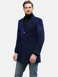 Allthemen Wintermantel mit Reverskragen Herren Dunkelblau/Hellblau/Blau