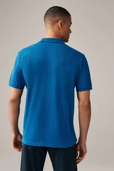 Next Poloshirt Slim Fit Piqu-Polohemd Blau/Dunkelblau