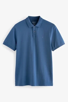 Next Poloshirt Slim Fit Piqu-Polohemd Blau/Dunkelblau