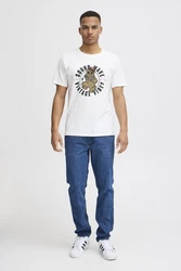 Blend T-Shirt BLEND BHTee Weiß/Gelb/Creme